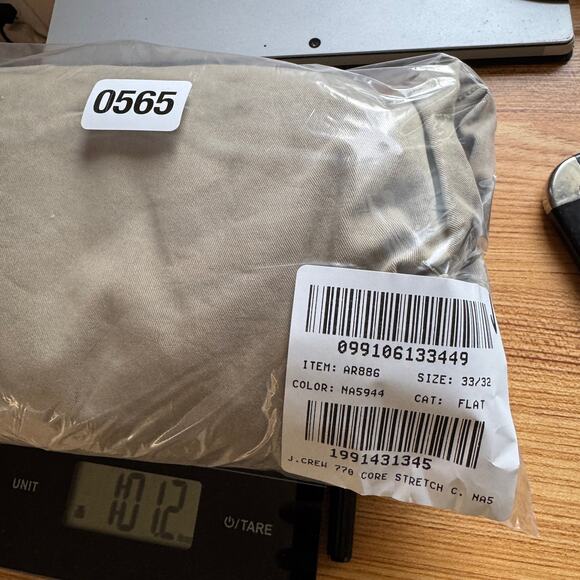 J.Crew 770 Straight-fit Stretch Chino Pants 33x32 Khaki Flat Front Twill Zip Fly - Picture 9 of 9